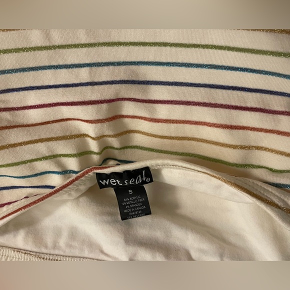 Wet Seal Cream tube top with multicolored strips. Size Small. - Picture 3 of 3